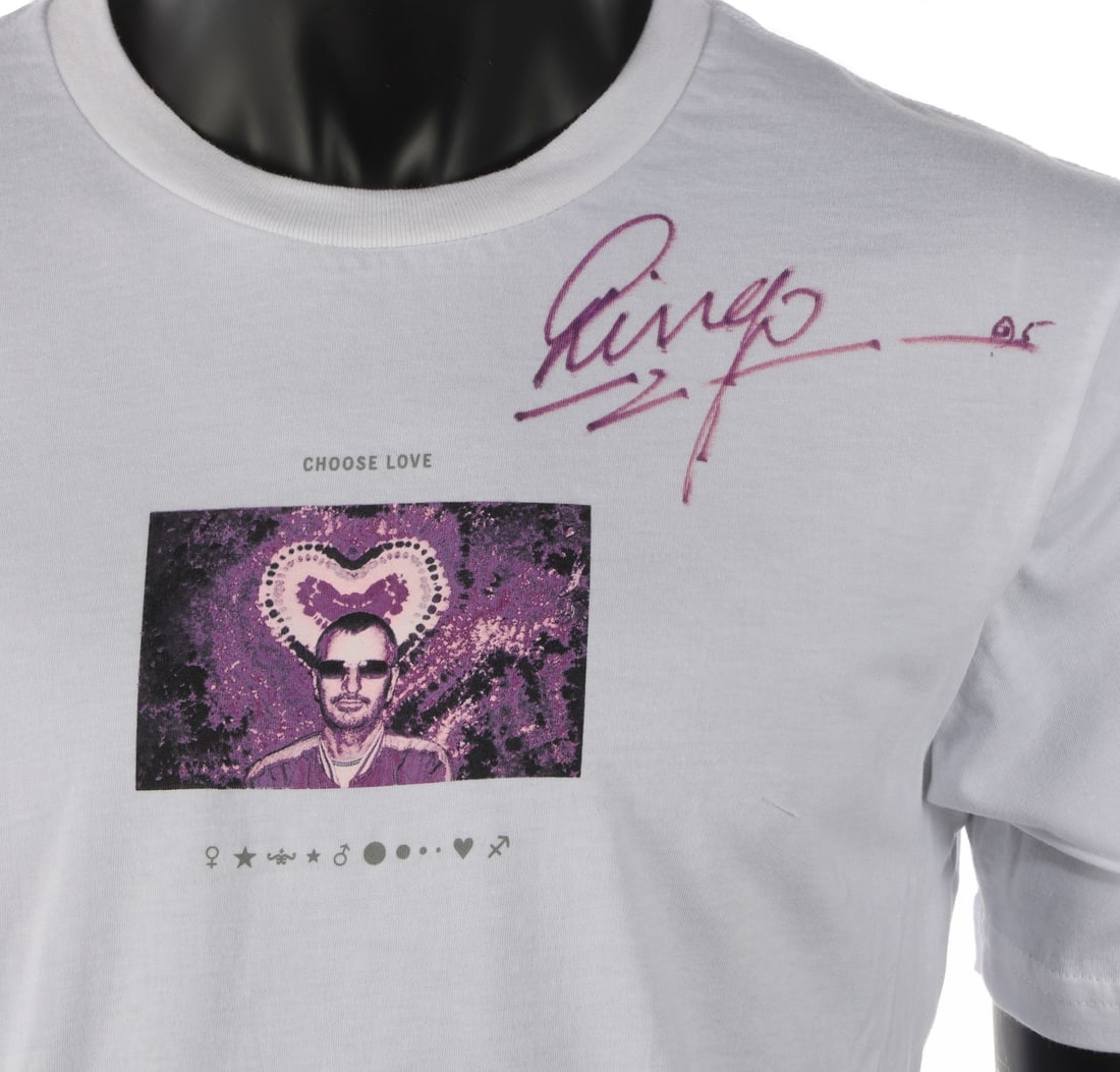 BEATLES, THE - Ringo Starr-Autographed "Choose Love" T-Shirt (1 of 4)
