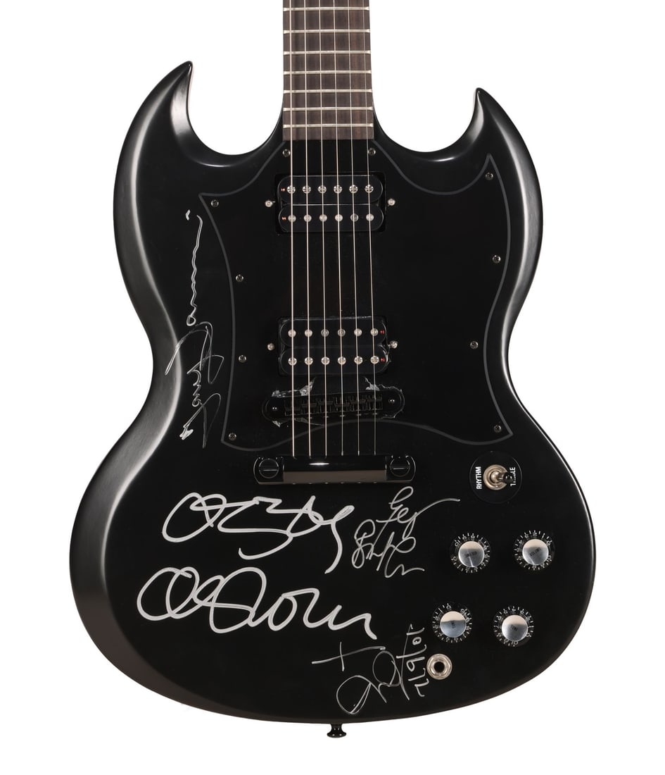 BLACK SABBATH - Ozzy Osbourne, Tony Iommi, Bill Ward and Geezer Butler-Autographed Gibson SG Gothic (1 of 4)