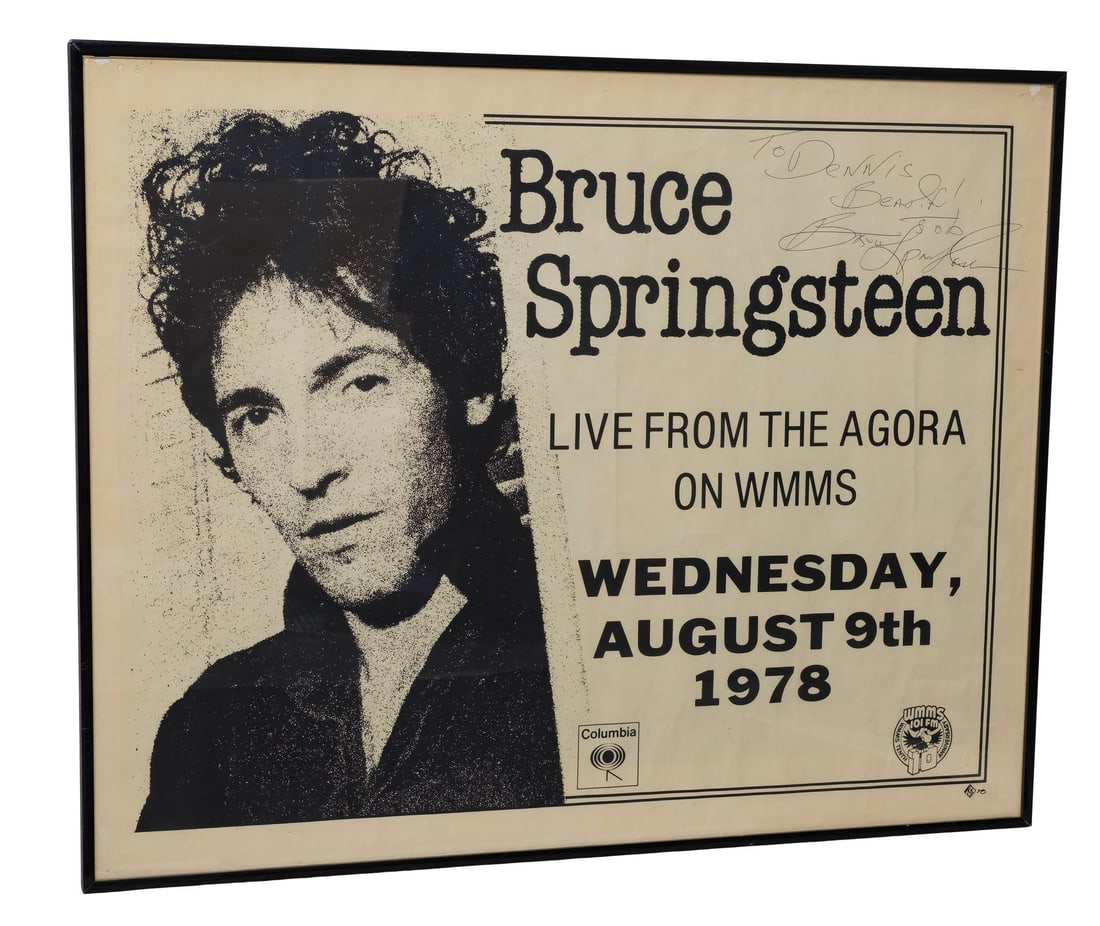 BRUCE SPRINGSTEEN - Framed Bruce Springsteen-Autographed Poster, circa 1978 (1 of 3)