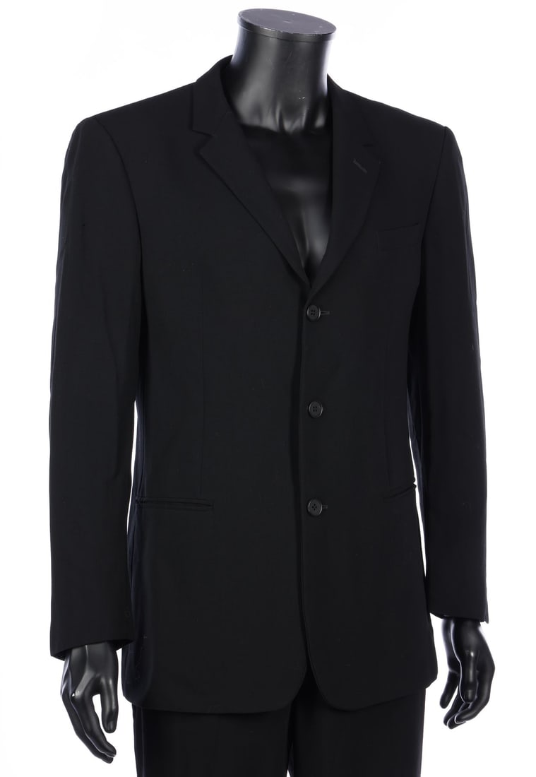 GEORGE MICHAEL - George Michael’s 25 Live Tour Black Emporio Armani Suit: GEORGE MICHAEL - George Michael’s 25 Live Tour Black Emporio Armani Suit A black Emporio Armani two-piece suit worn by George Michael during his acclaimed 25 Live Tour, a global series of 106 perfor