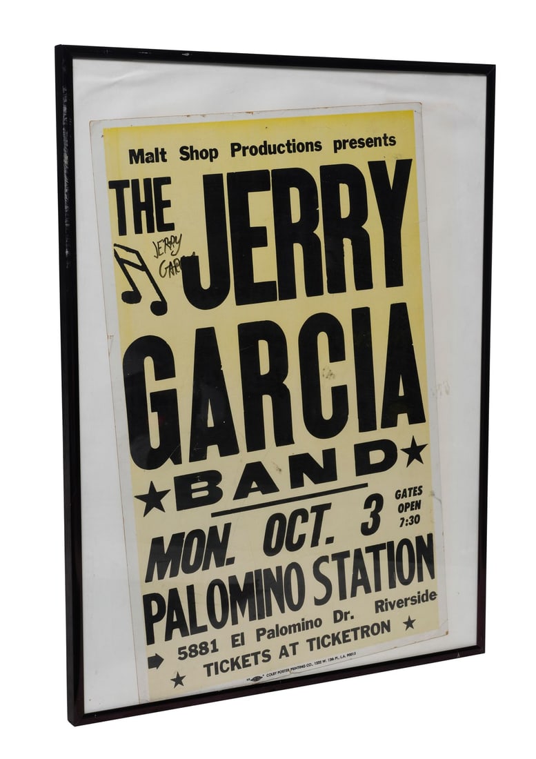 JERRY GARCIA BAND - Framed Jerry Garcia-Autographed Colby Poster Printing Co. Poster, circa 1983 (1 of 3)