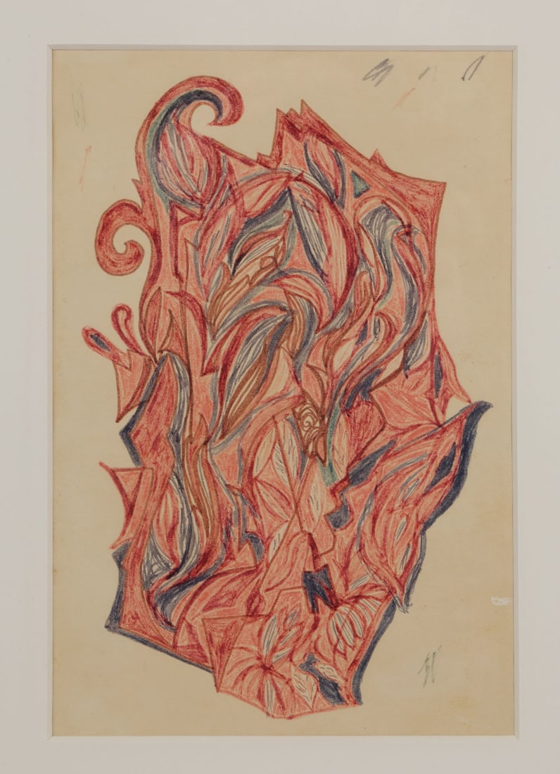 JIMI HENDRIX - Framed Original Psychedelic Artwork by Jimi Hendrix, circa 1960s (1 of 4)