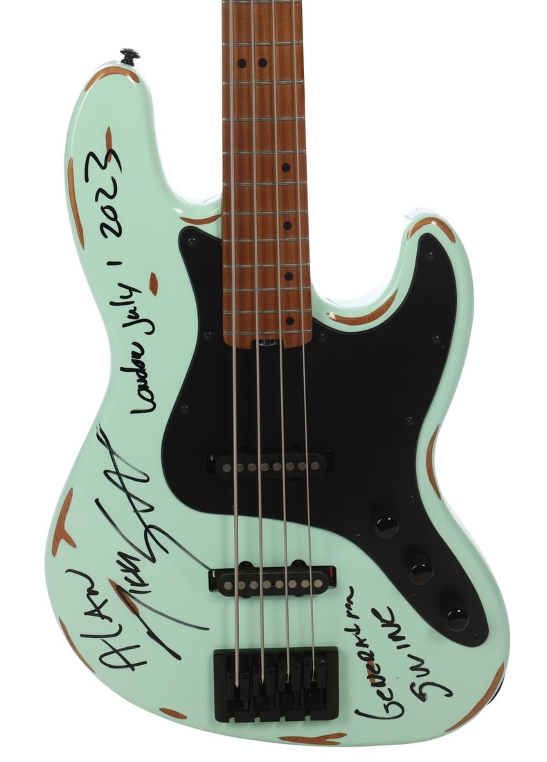 MOTLEY CRUE - Nikki Sixx's Photo-Matched Autographed and Inscribed Stage-Used Schecter J-4 Bass (1 of 4)