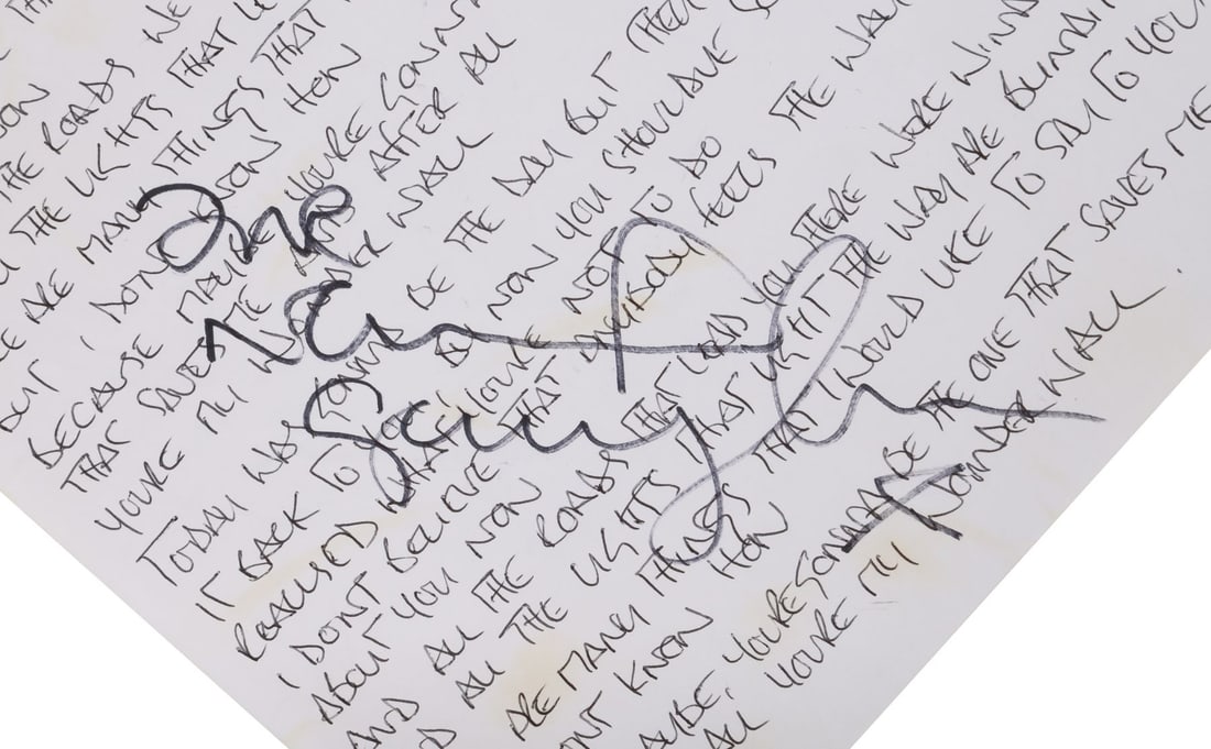 OASIS - Noel Gallagher-Autographed and Handwritten "Wonderwall" Lyrics (1 of 4)