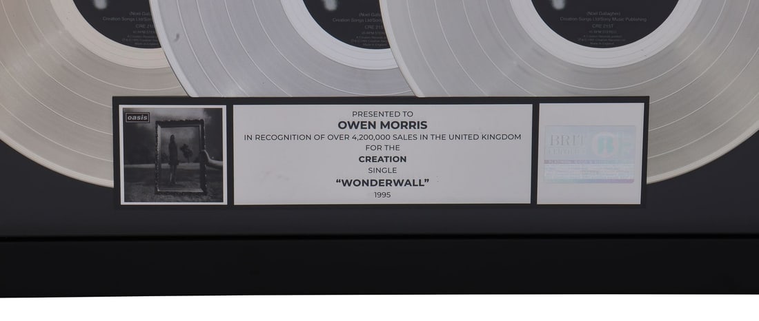 OASIS - "Wonderwall" 7x Platinum Disc Award Presented to Owen Morris (1 of 1)