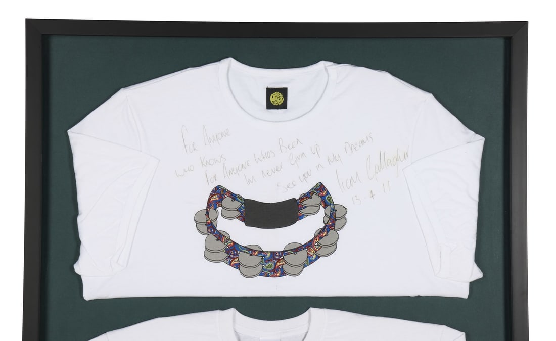 OASIS - Pair of Framed Noel and Liam Gallagher-Autographed T-Shirts Donated to Teenage Cancer Trust (1 of 4)