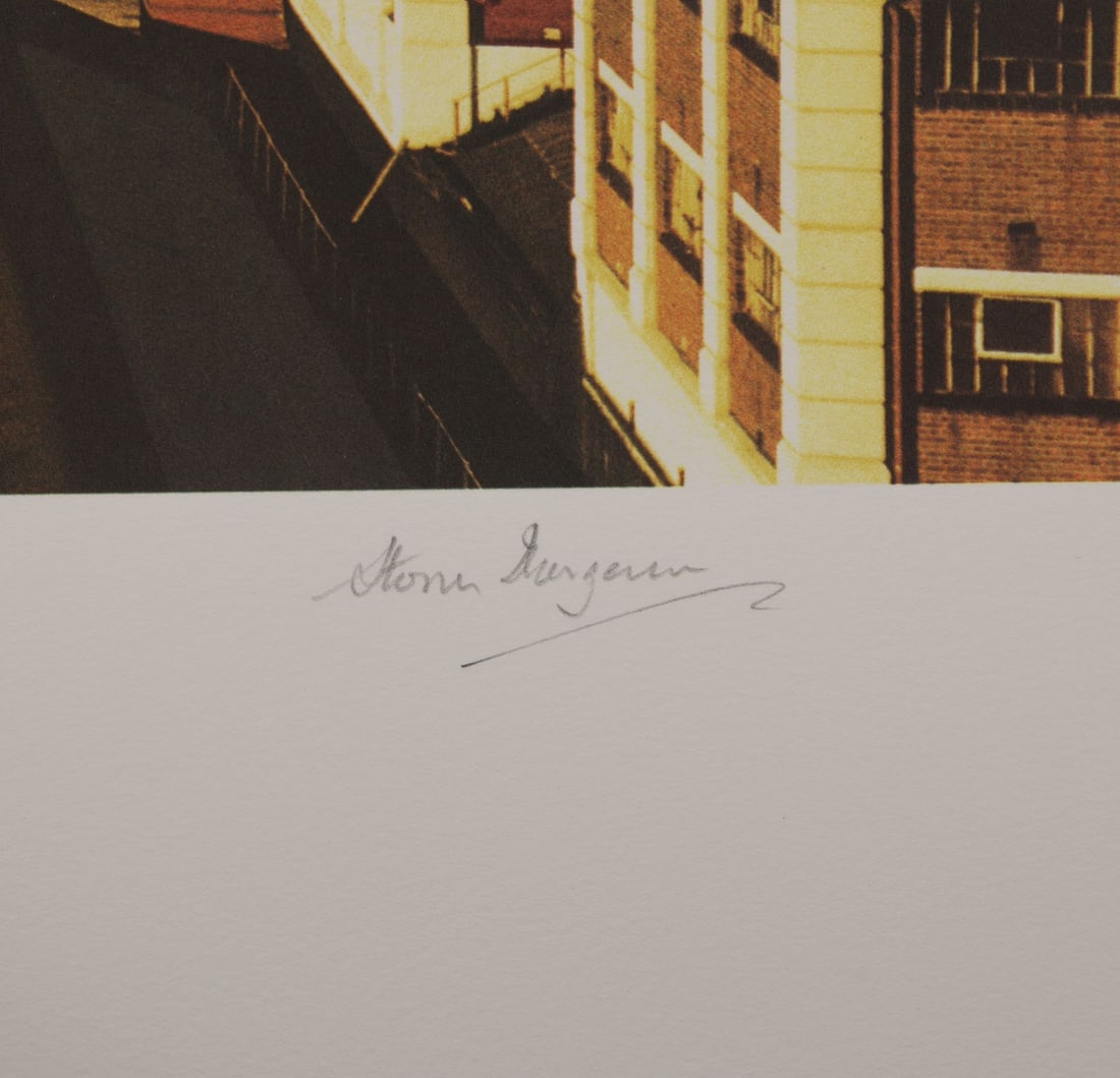 PINK FLOYD - Storm Thorgerson-Signed Limited Edition Animals Album Cover Print, 2000: PINK FLOYD - Storm Thorgerson-Signed Limited Edition Animals Album Cover Print, 2000 A limited-edition silkscreen print of the cover art for Pink Floyd's Animals, signed by Storm Thorgerson. Created b