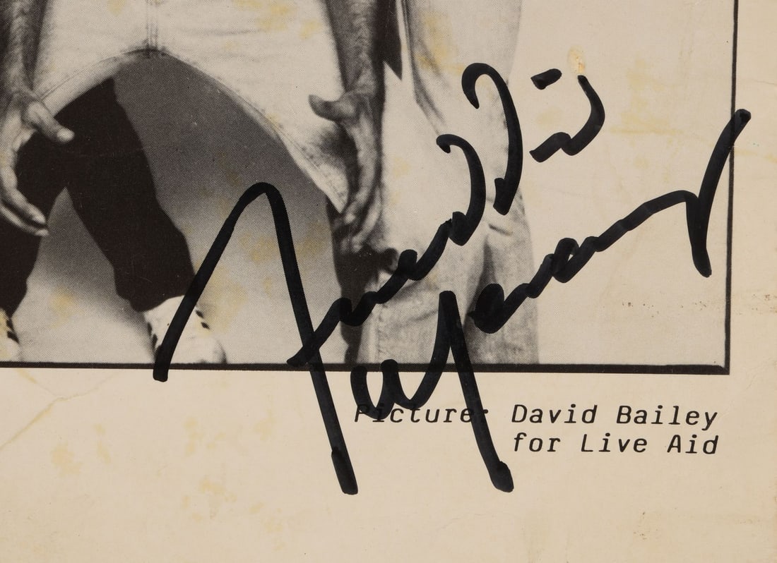 QUEEN - Freddie Mercury, Brian May, Roger Taylor, John Deacon-Autographed Live Aid Promotional (1 of 4)