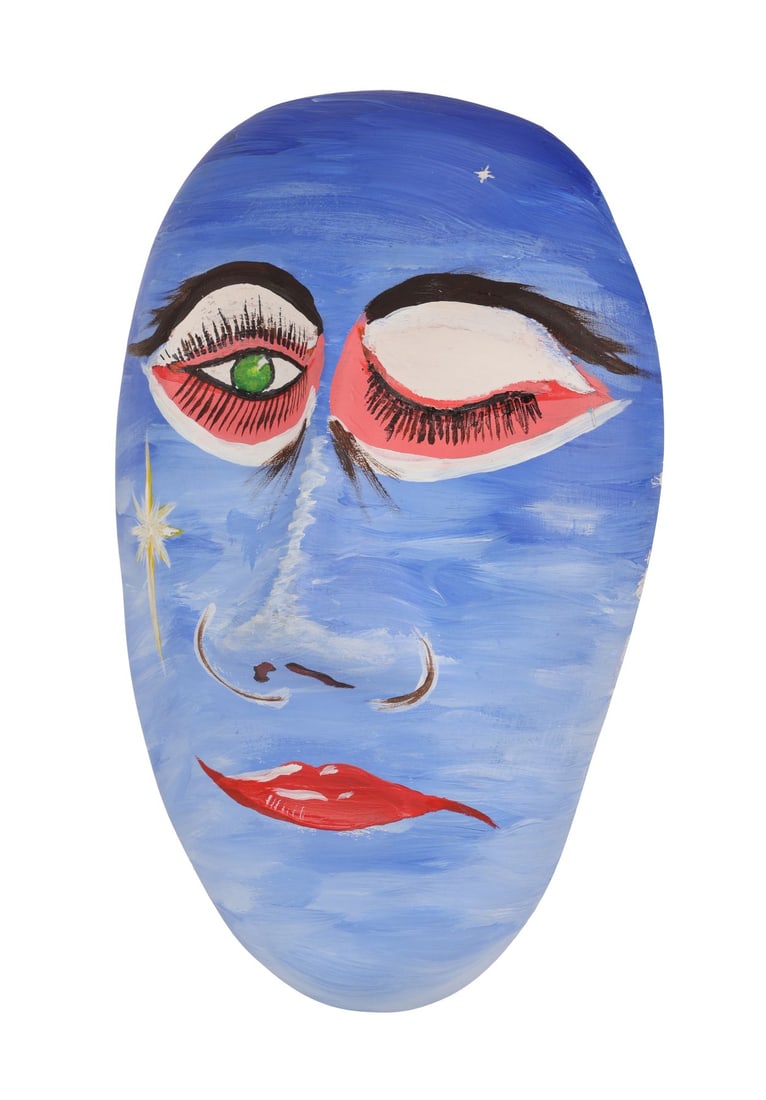 QUEEN - Brian May-Autographed and Hand-Painted Prince’s Trust Mask and Accompanying Catalogue,: QUEEN - Brian May-Autographed and Hand-Painted Prince’s Trust Mask and Accompanying Catalogue, 1996 An autographed and hand-painted mask created by Brian May for a charity auction held by The Prince