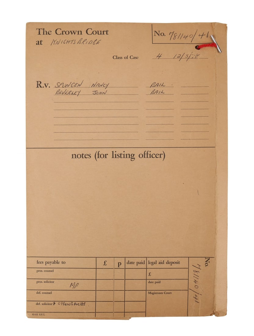 SID VICIOUS - Court Documents (1 of 4)