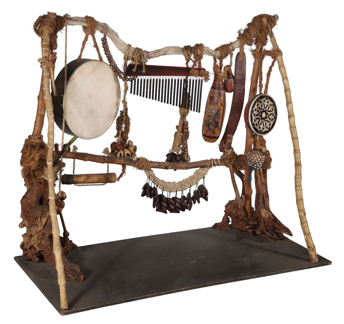 TAKE THAT - Stage-Used Tribal-Style Percussion Stand From Progress Live, 2011: TAKE THAT - Stage-Used Tribal-Style Percussion Stand From Progress Live, 2011 A decorative tribal-style percussion stand, used on Take That's Progress Live tour in 2011. The Progress Live tour reunite