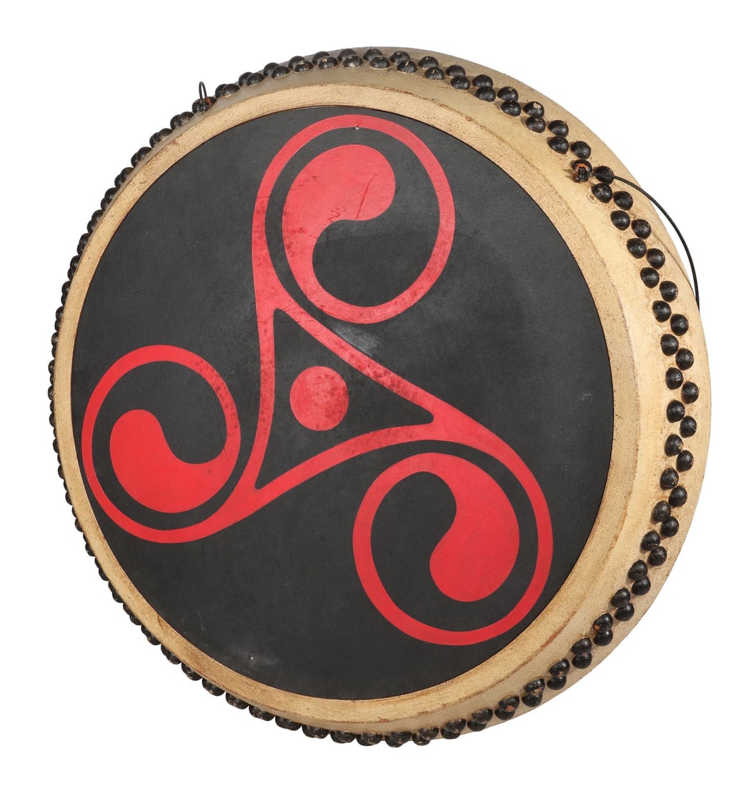 TAKE THAT - Four Large Red Logo "Shaolin Monk" Frame Drum Props from Progress Live, 2011: TAKE THAT - Four Large Red Logo "Shaolin Monk" Frame Drum Props from Progress Live, 2011 A set of four patterned frame drum props, used on stage during Take That's 2011 Progress Live tour. In 2011, Ta