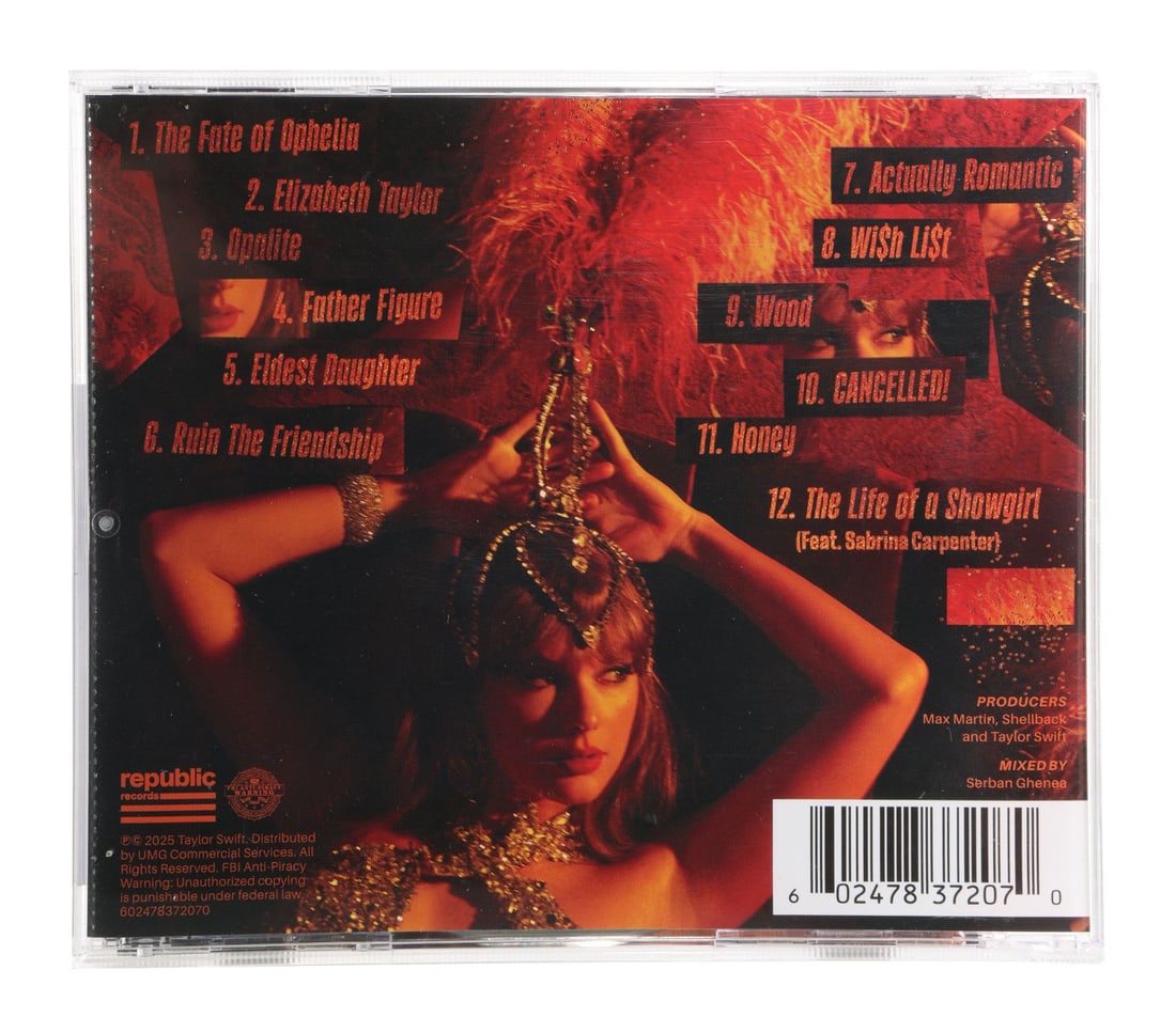 TAYLOR SWIFT - “The Life of a Showgirl?? CD Autographed by Taylor Swift (1 of 2)