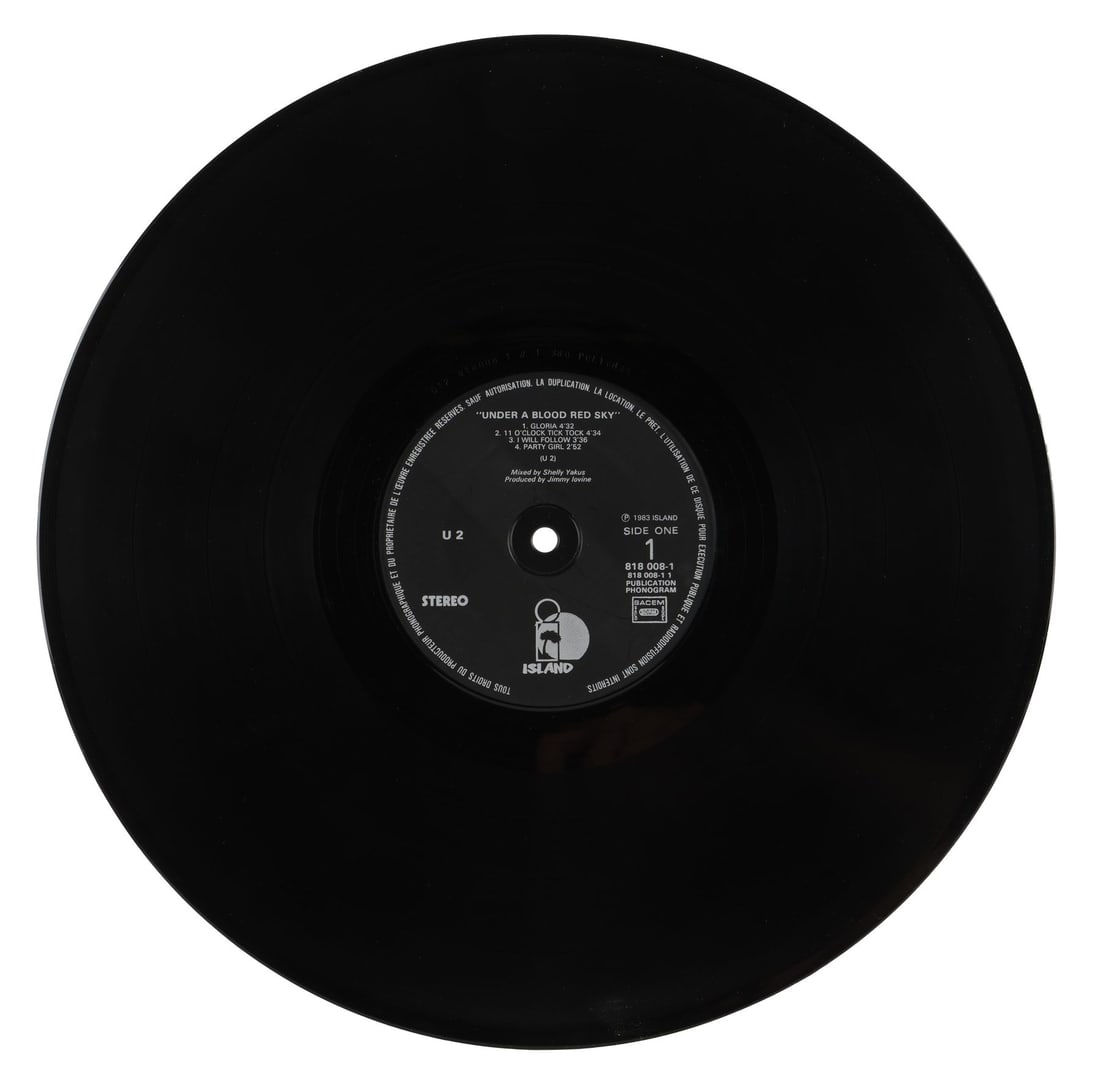 U2 - Bono, The Edge, Adam Clayton, and Larry Mullen Jr.-Autographed Under A Blood Red Sky LP (1 of 2)