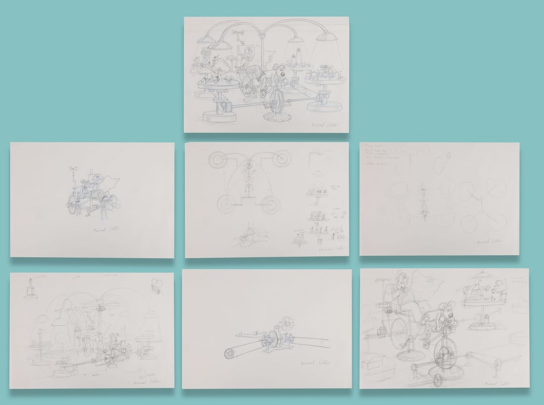 WALLACE & GROMIT COMIC STRIP (2005-2007) - Collection of Seven Hand-Drawn Concept Artworks by (1 of 4)