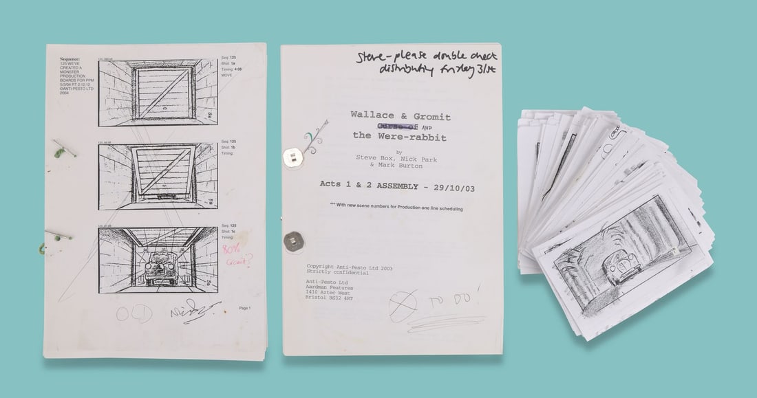 WALLACE & GROMIT: THE CURSE OF THE WERE-RABBIT (2005) - Steve Box's Personal Annotated Bound Script, (1 of 4)