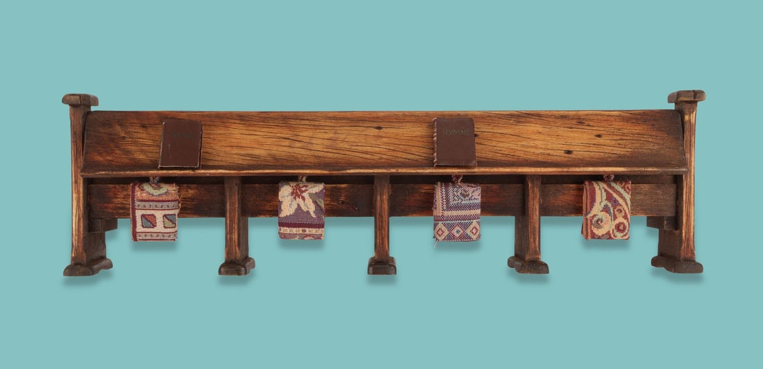 WALLACE & GROMIT: THE CURSE OF THE WERE-RABBIT (2005) - Set of Three Stained-Glass Windows and Pew (1 of 4)
