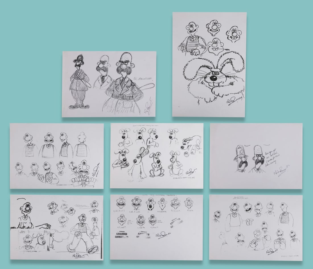 WALLACE & GROMIT: THE CURSE OF THE WERE-RABBIT (2005) - Collection of Eight Production Artwork (1 of 4)