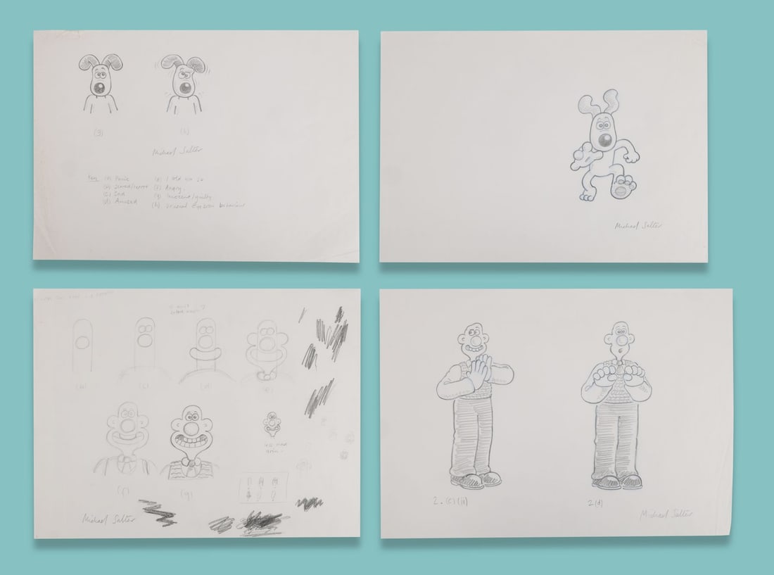 WALLACE & GROMIT COMIC STRIP (2005-2007) - Collection of Four Pages of Hand-Drawn Concept Artwork by (1 of 4)