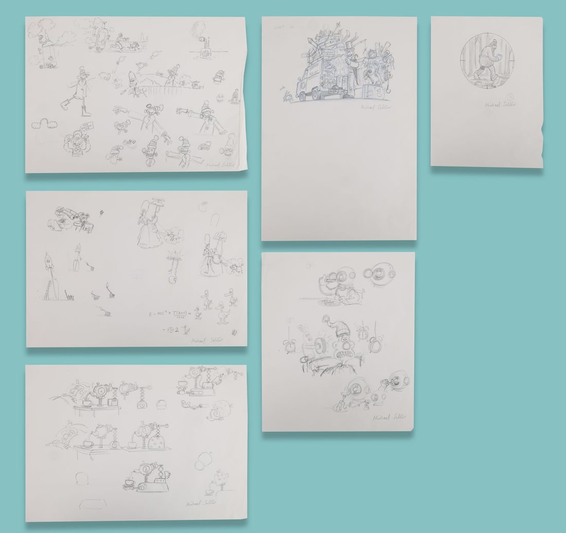 WALLACE & GROMIT COMIC STRIP (2005-2007) - Collection of Six Pages of Hand-Drawn Concept Artwork by (1 of 4)