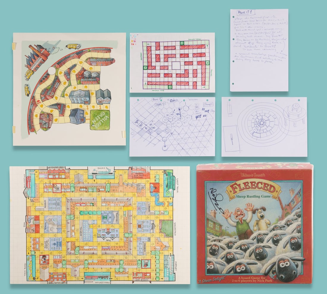 WALLACE & GROMIT'S FLEECED! - Hand-Painted Fleeced! Development Designs and Boardgame Box Designed (1 of 4)