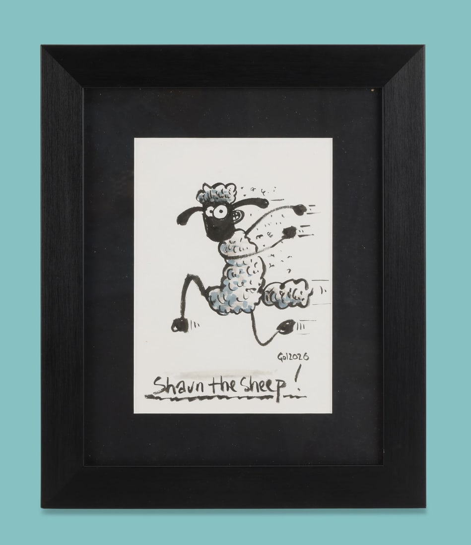 SHAUN THE SHEEP - Framed Hand-Painted Shaun the Sheep Artwork by Richard Starzak (1 of 4)
