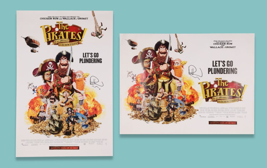 PIRATES! IN AN ADVENTURE WITH SCIENTISTS! THE, (2012) - Pair of Posters Autographed by Sir Peter (1 of 3)