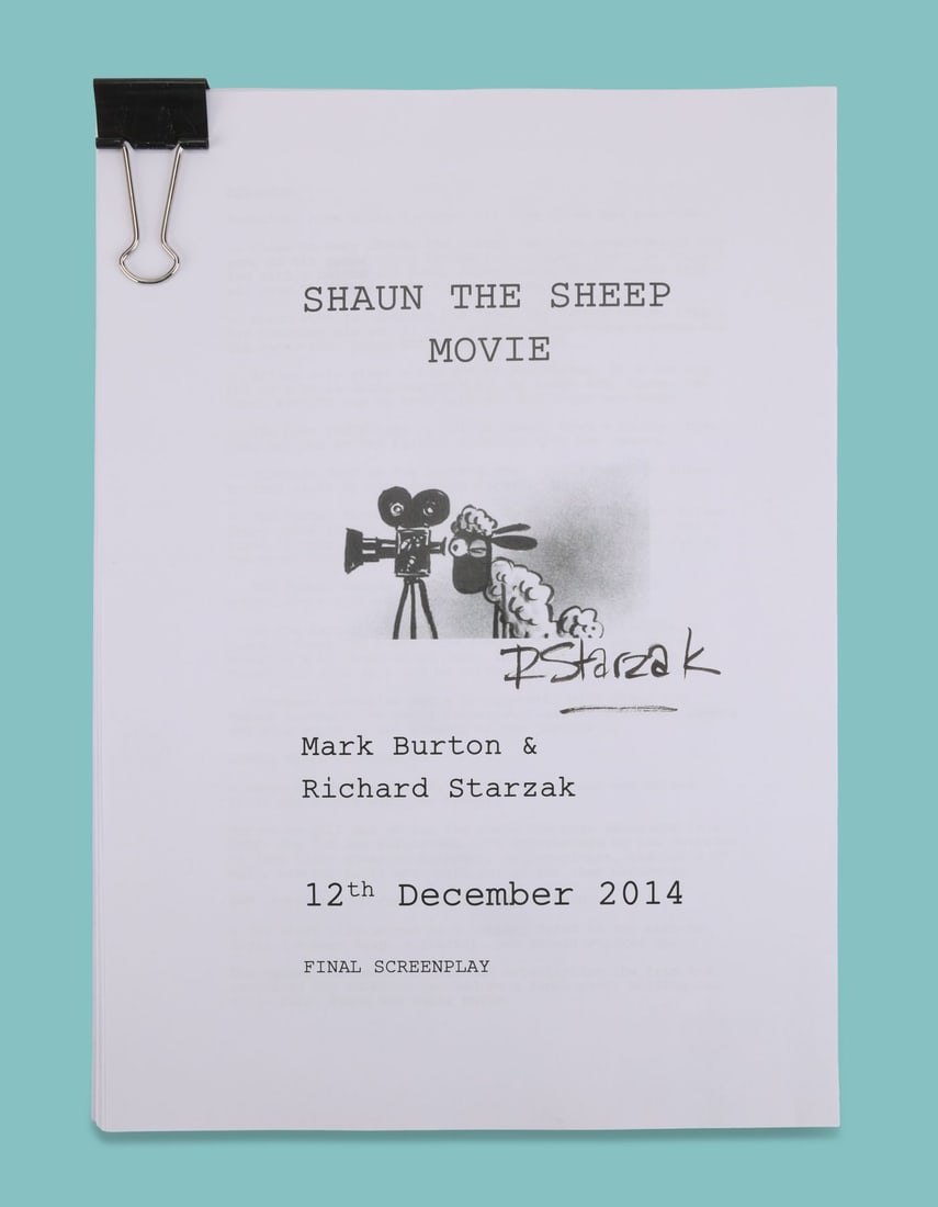 SHAUN THE SHEEP MOVIE (2015) - Final Draft Unbound Script Autographed by Richard Starzak (1 of 4)