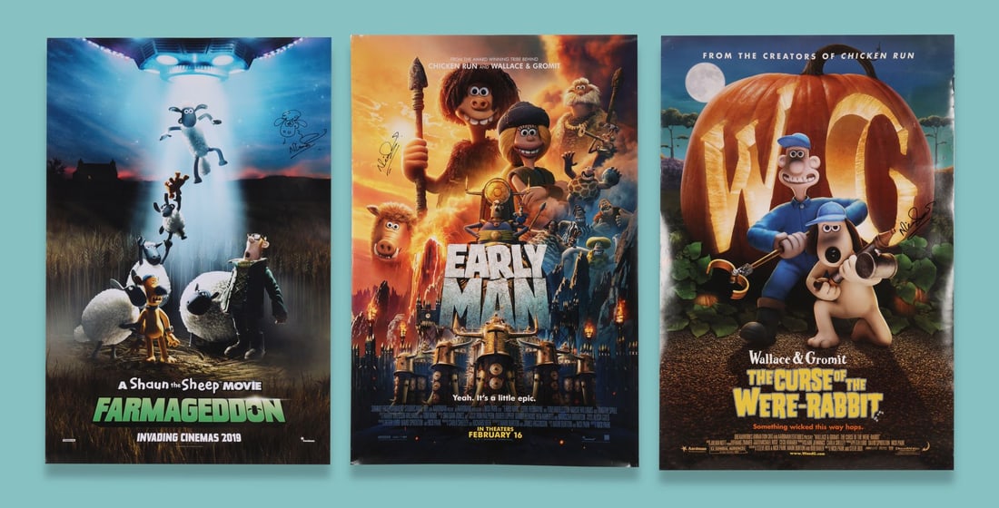 AARDMAN ANIMATIONS - Three Aardman Animations Movie Posters Signed by Nick Park (1 of 4)