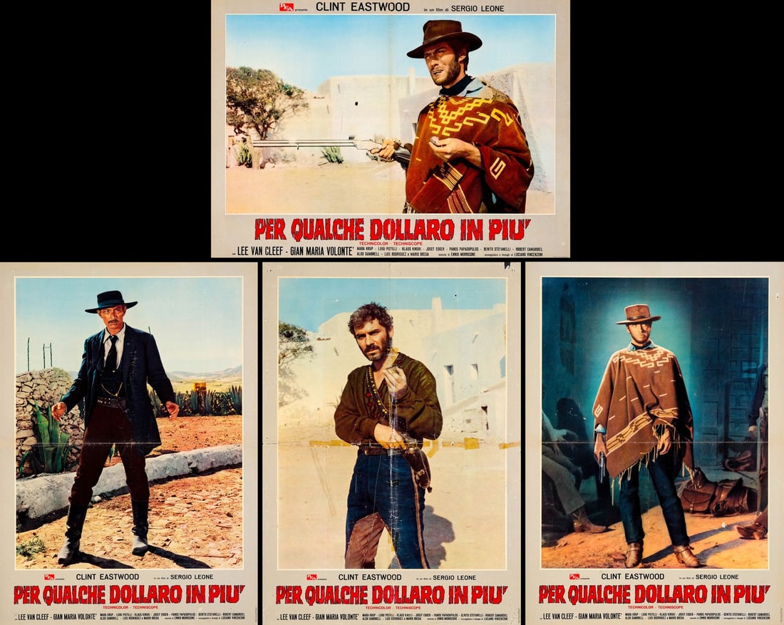 FOR A FEW DOLLARS MORE - Italian Fotobusta Set (4) (27" x 37"); The Nicola Bais Collection; (1 of 1)