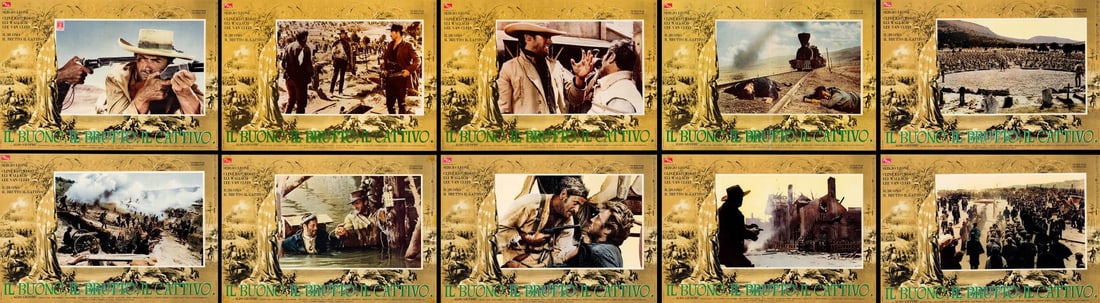 THE GOOD, THE BAD AND THE UGLY - Italian Fotobusta Set (10) (27" x 18"); The Nicola Bais Collection;: THE GOOD, THE BAD AND THE UGLY Italian Fotobusta Set (10) (27" x 18"); Country-of-Origin ; The Nicola Bais Collection Very Fine- PEA, 1966 Printed on semi-glossy stock