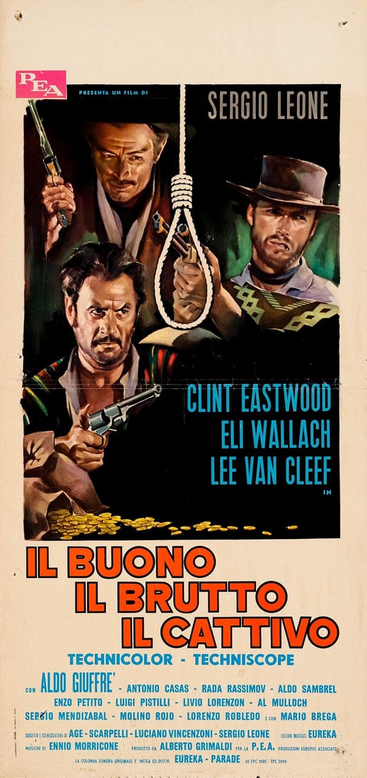 THE GOOD, THE BAD AND THE UGLY - Italian Locandina (13" x 27.5"); The Nicola Bais Collection;: THE GOOD, THE BAD AND THE UGLY Italian Locandina (13" x 27.5"); Country-of-Origin ; The Nicola Bais Collection Fine+ Folded PEA, R-1969 This dramatic, country-of-origi