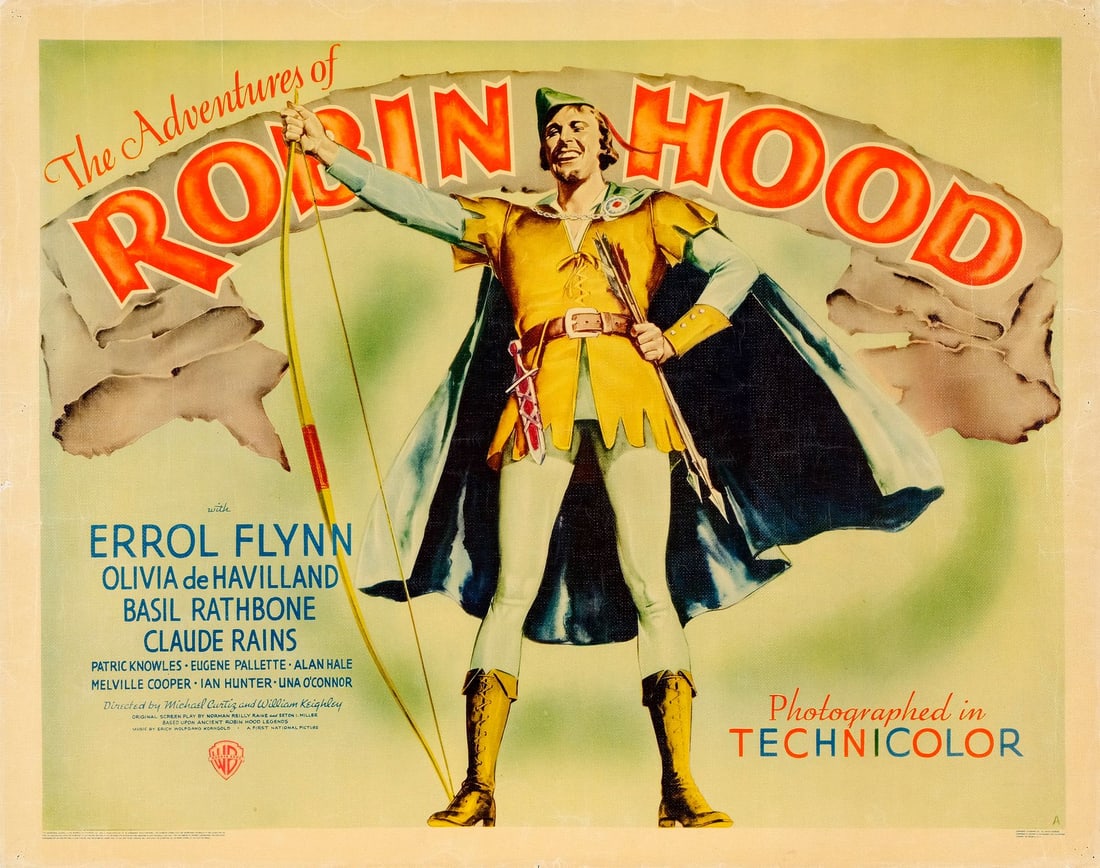 THE ADVENTURES OF ROBIN HOOD - Half Sheet (22" x 28"); Style A, Linen Finish; Very Fine Rolled (1 of 1)