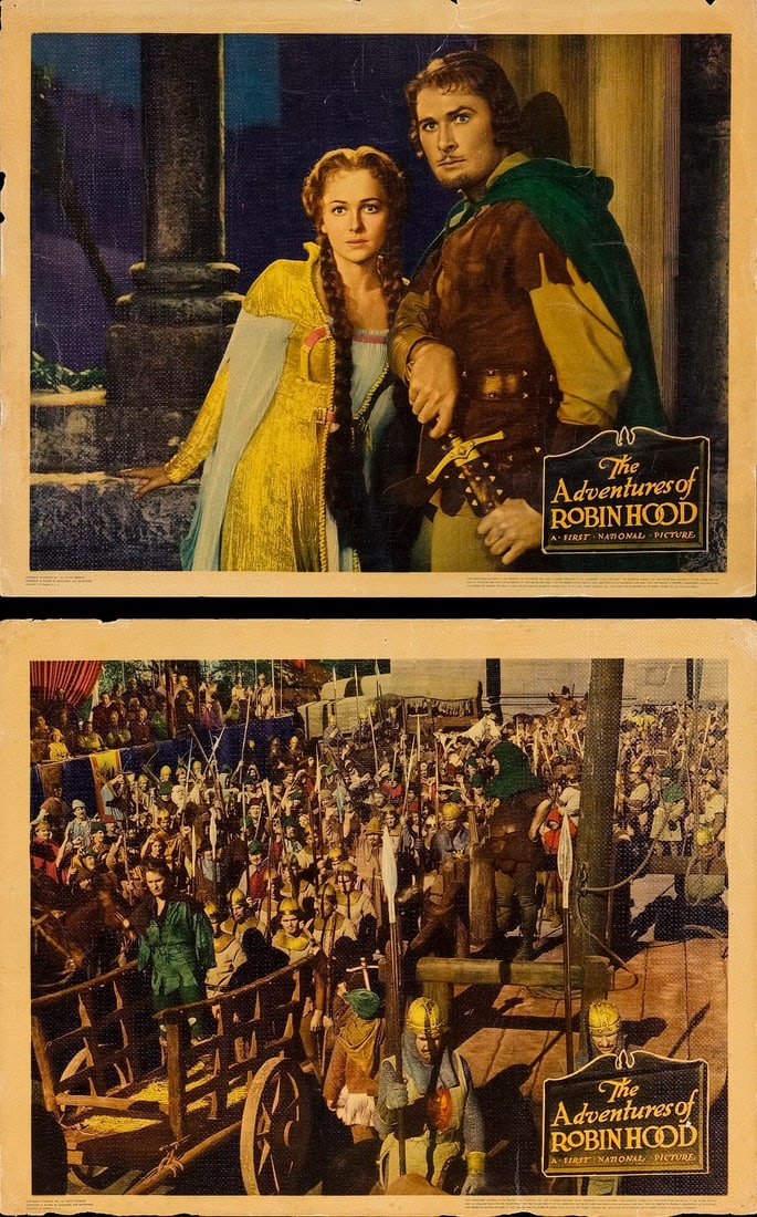 THE ADVENTURES OF ROBIN HOOD - Lobby Cards (2) (11" x 14"); Linen Finish; Fine (1 of 1)