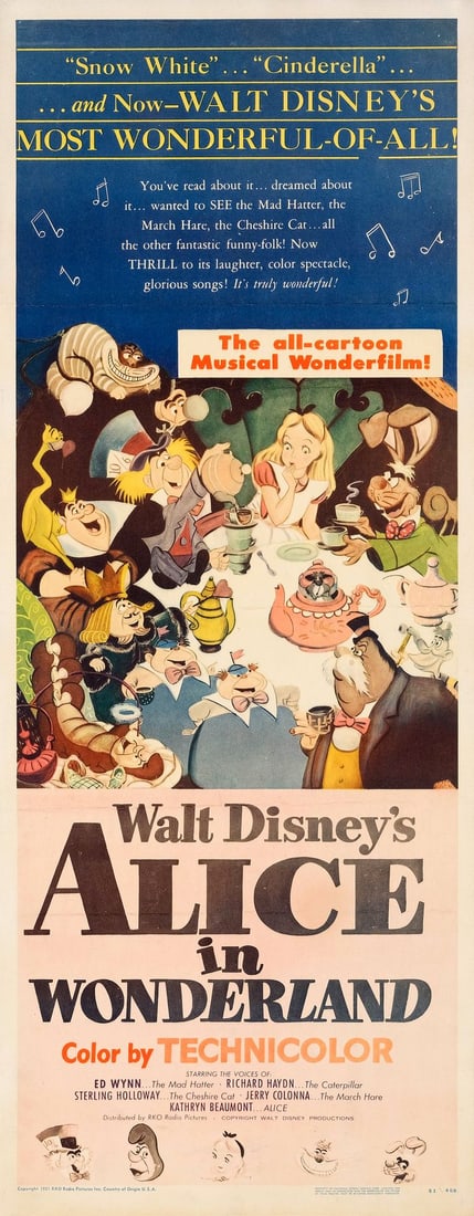 ALICE IN WONDERLAND - Insert (14" x 36"); Very Fine+ on Paper (1 of 1)