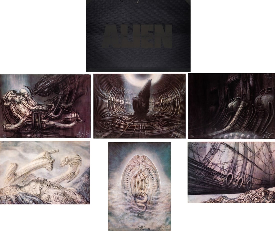 ALIEN - Hand-Signed and Numbered Limited Edition Set of Lithos (6) with Hardshell Portfolio (27.5" (1 of 1)