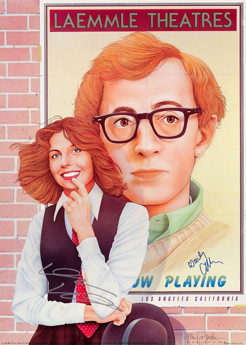 ANNIE HALL - Lithograph Poster (20" x 28") Signed by Woody Allen, Diane Keaton and Monte Dolack (JSA (1 of 1)
