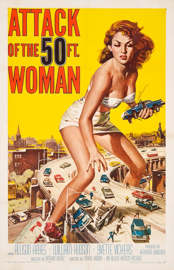 ATTACK OF THE 50 FOOT WOMAN - One Sheet (27" x 41"); Very Fine+ on Linen (1 of 1)