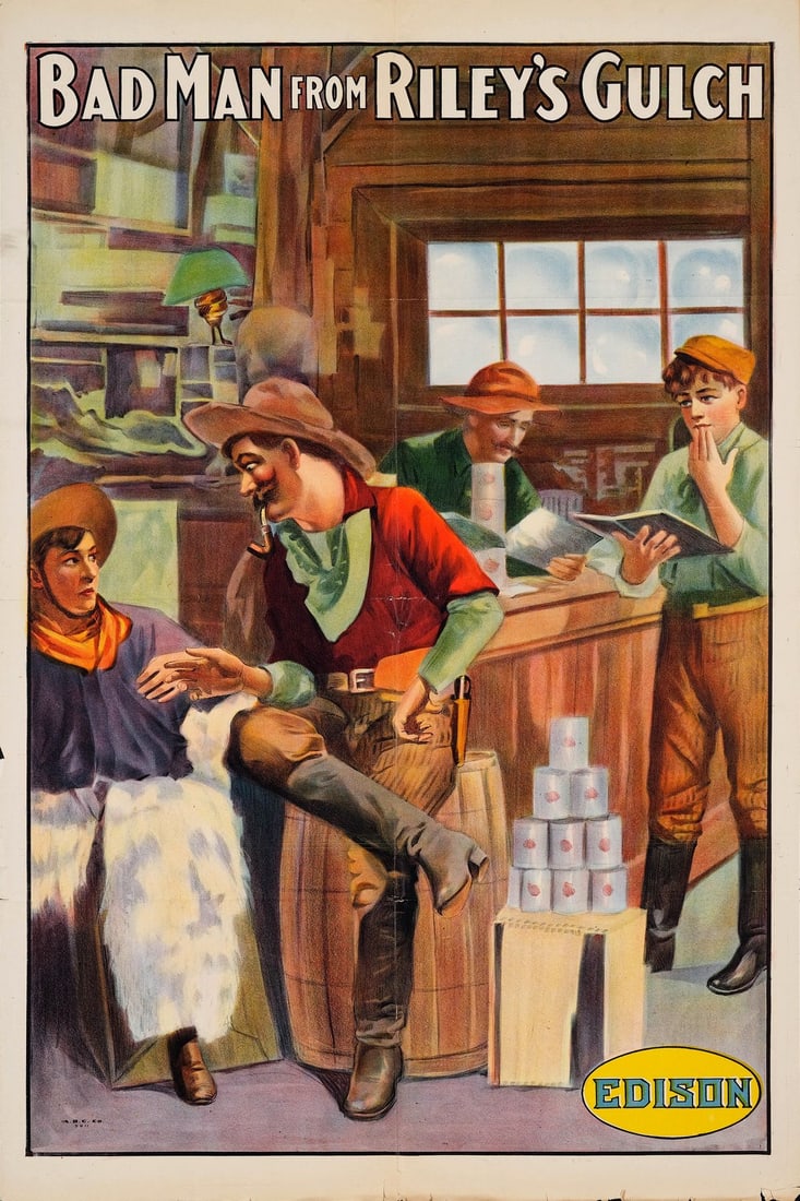 THE BAD MAN FROM RILEY'S GULCH - One Sheet (28" x 42"); Stone Lithograph; Very Fine Folded (1 of 1)