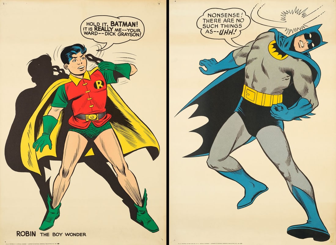 DC COMICS: BATMAN & ROBIN - DC Comics Posters (2) (27" x 39.75"); Very Fine+ Rolled (1 of 1)