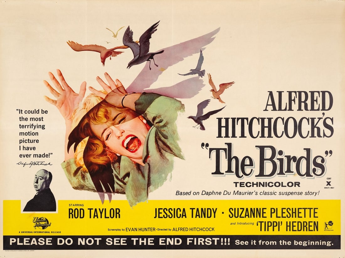 THE BIRDS - British Quad (40" x 30"); Very Fine+ Folded (1 of 1)
