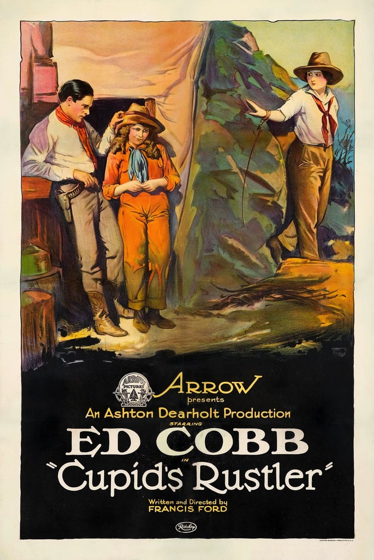 CUPID'S RUSTLER - One Sheet (27" x 41"); Stone Lithograph; Fine+ on Linen: CUPID'S RUSTLER One Sheet (27" x 41"); Stone Lithograph ; Fine+ on Linen Arrow Film, 1924 Future movie star Janet Gaynor makes her debut in this beautiful Western-the