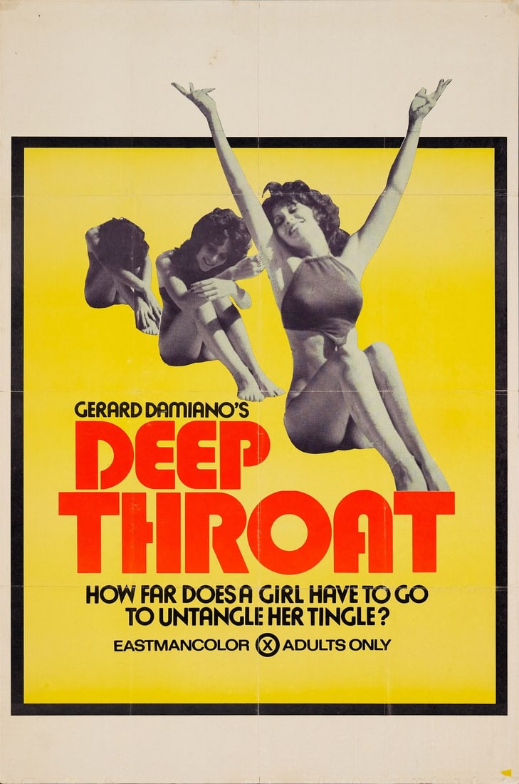 DEEP THROAT - One Sheet (25" x 38"); The Collection of the Late J. Stephen Ryan; Very Fine Folded: DEEP THROAT One Sheet (25" x 38") ; The Collection of the Late J. Stephen Ryan Very Fine Folded Bryanston Distributing, 1972 From what is arguably the most famous adul