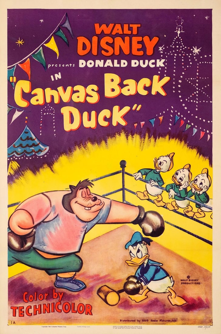 DONALD DUCK IN CANVAS BACK DUCK - One Sheet (27" x 41"); Style A; Very Fine+ on Linen (1 of 1)