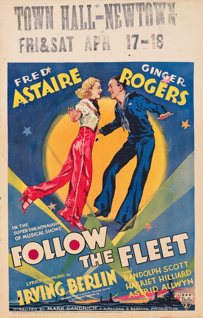 FOLLOW THE FLEET - Window Card (14" x 22"); Very Fine- (1 of 1)