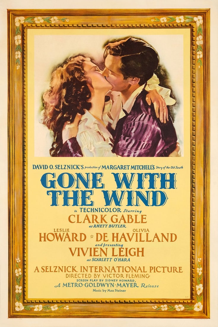 GONE WITH THE WIND - One Sheet (27" x 41"); Roadshow Release Style D.F.; Very Fine- on Linen (1 of 1)