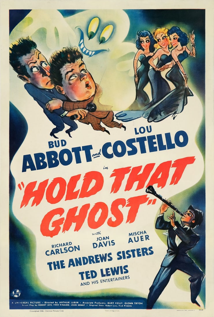HOLD THAT GHOST - One Sheet (27.25" x 41"); Very Fine- on Linen (1 of 1)
