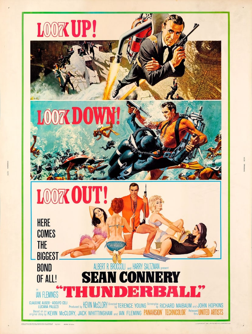 JAMES BOND: THUNDERBALL - 30 x 40; Very Fine+ Rolled (1 of 1)