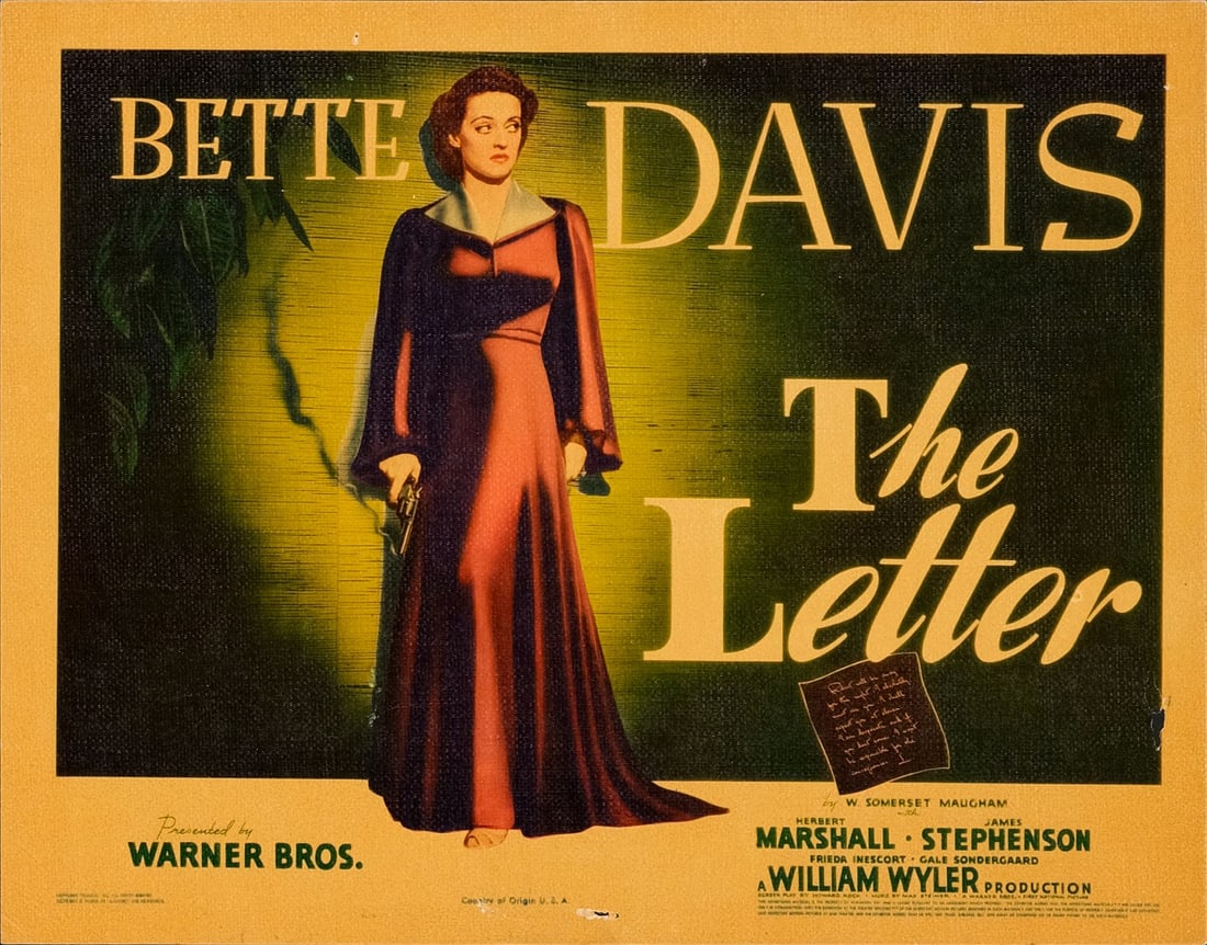 THE LETTER - Title Lobby Card (11" x 14"); Linen Finish; Very Fine- (1 of 1)