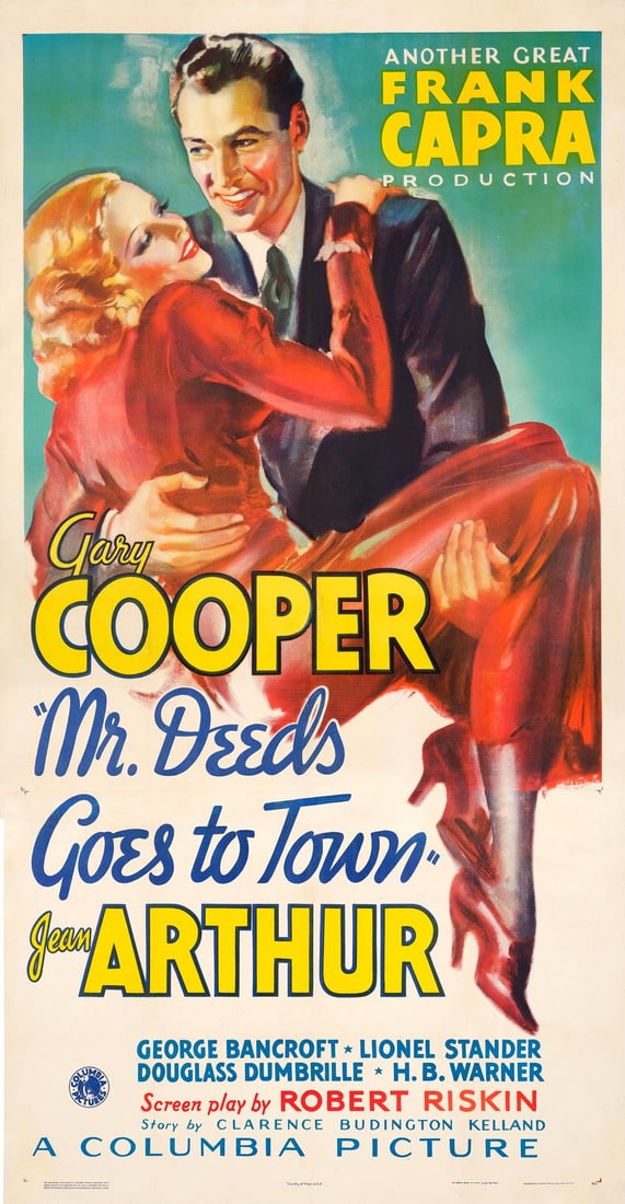 MR. DEEDS GOES TO TOWN - Three Sheet (41" x 79.5"); Very Fine- on Linen (1 of 1)